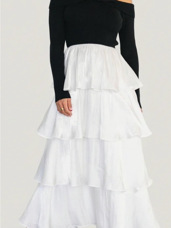 Baltic Born Dresses & Skirts - Baltic Born White Tiered Ruffle Maxi Dress